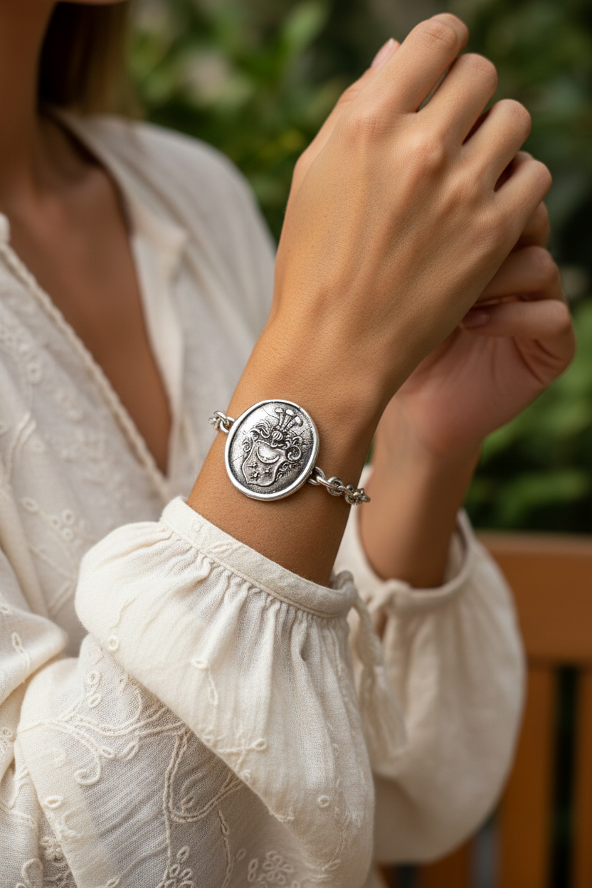 Large Peaceful Queen Shield Bracelet