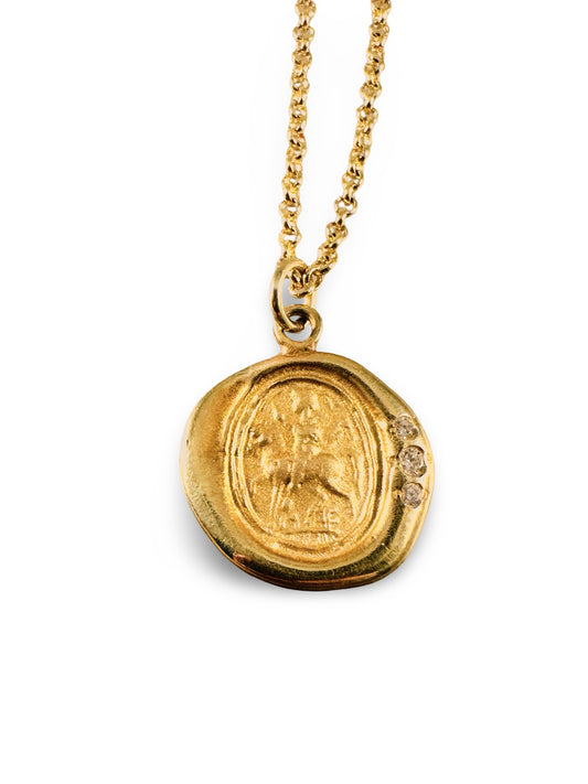 Saint George & Diamond Necklace