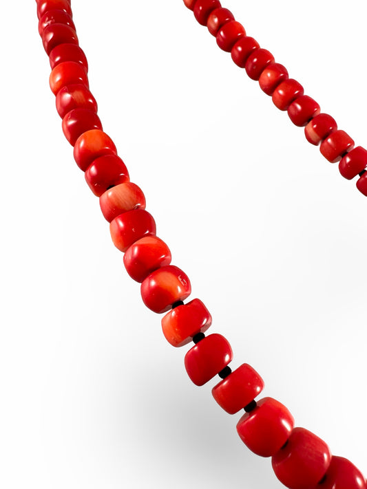 18" Apple Coral Bead Necklace
