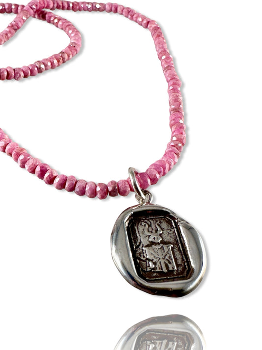 Small Victory Horn Peruvian Opal Necklace