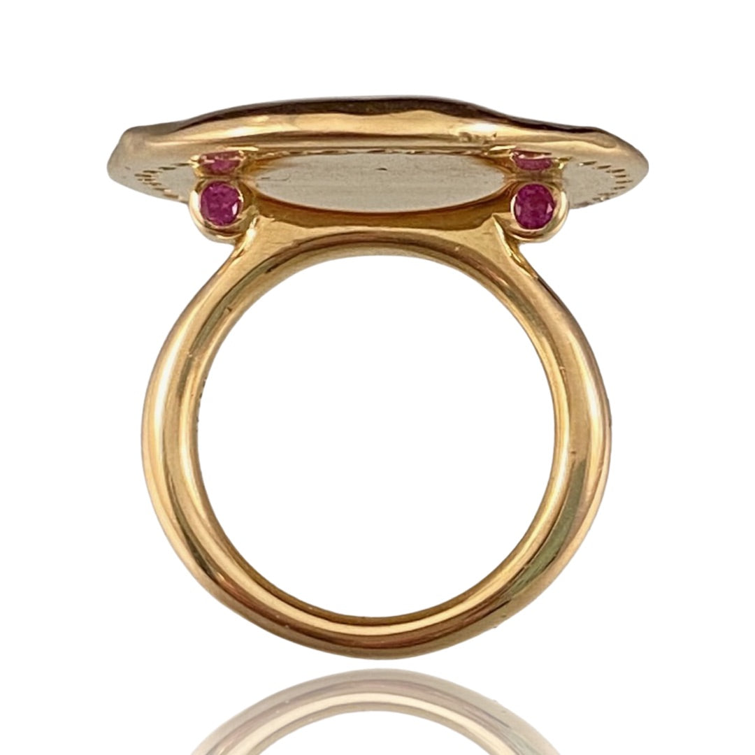 18k Gold Angel Heart Ring