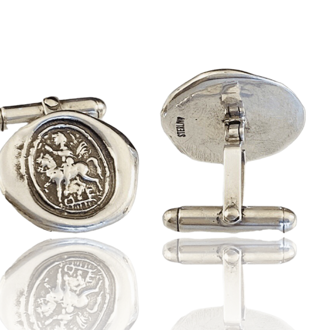 Saint George Sterling Silver Cufflinks