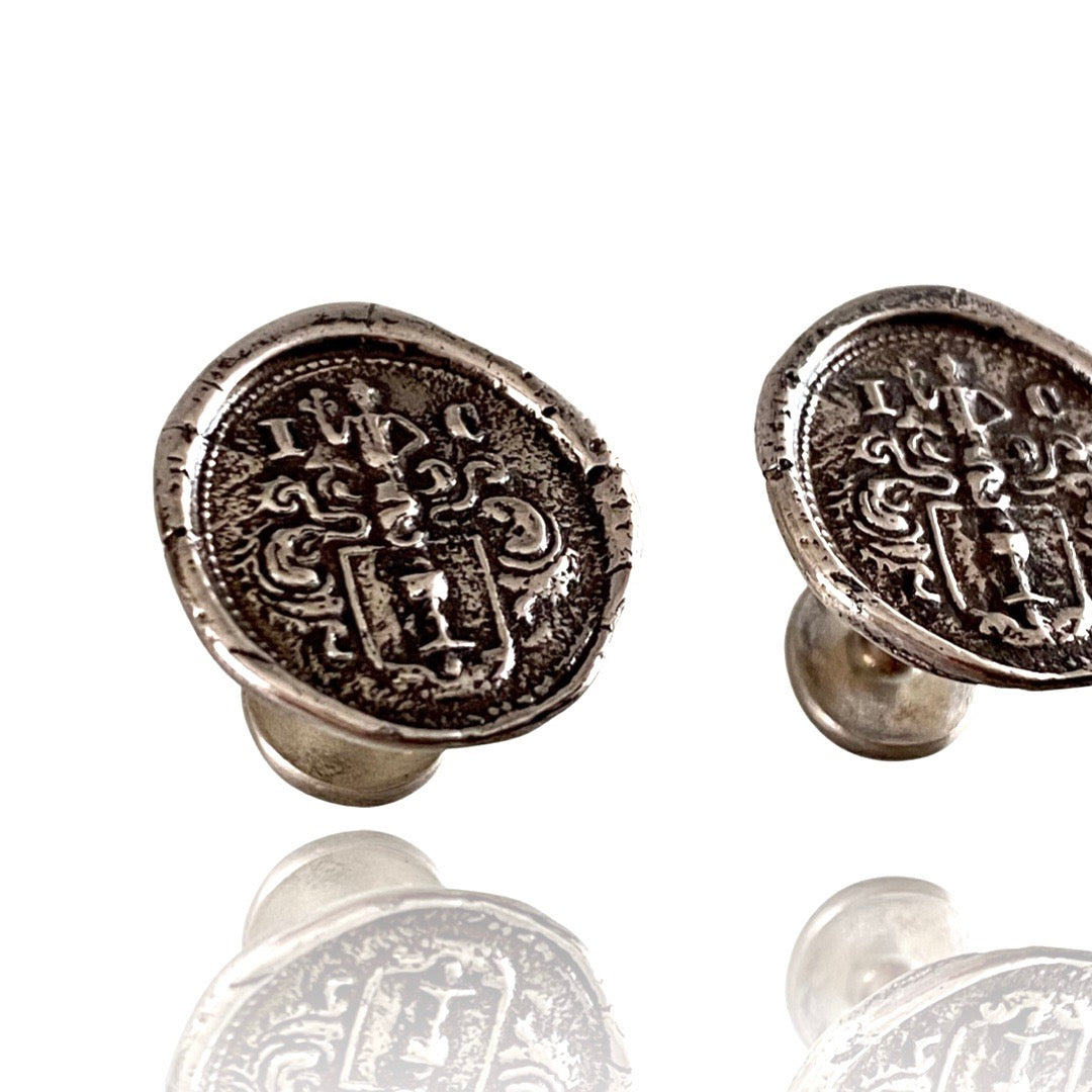 Chalice Shield Sterling Silver Cufflinks