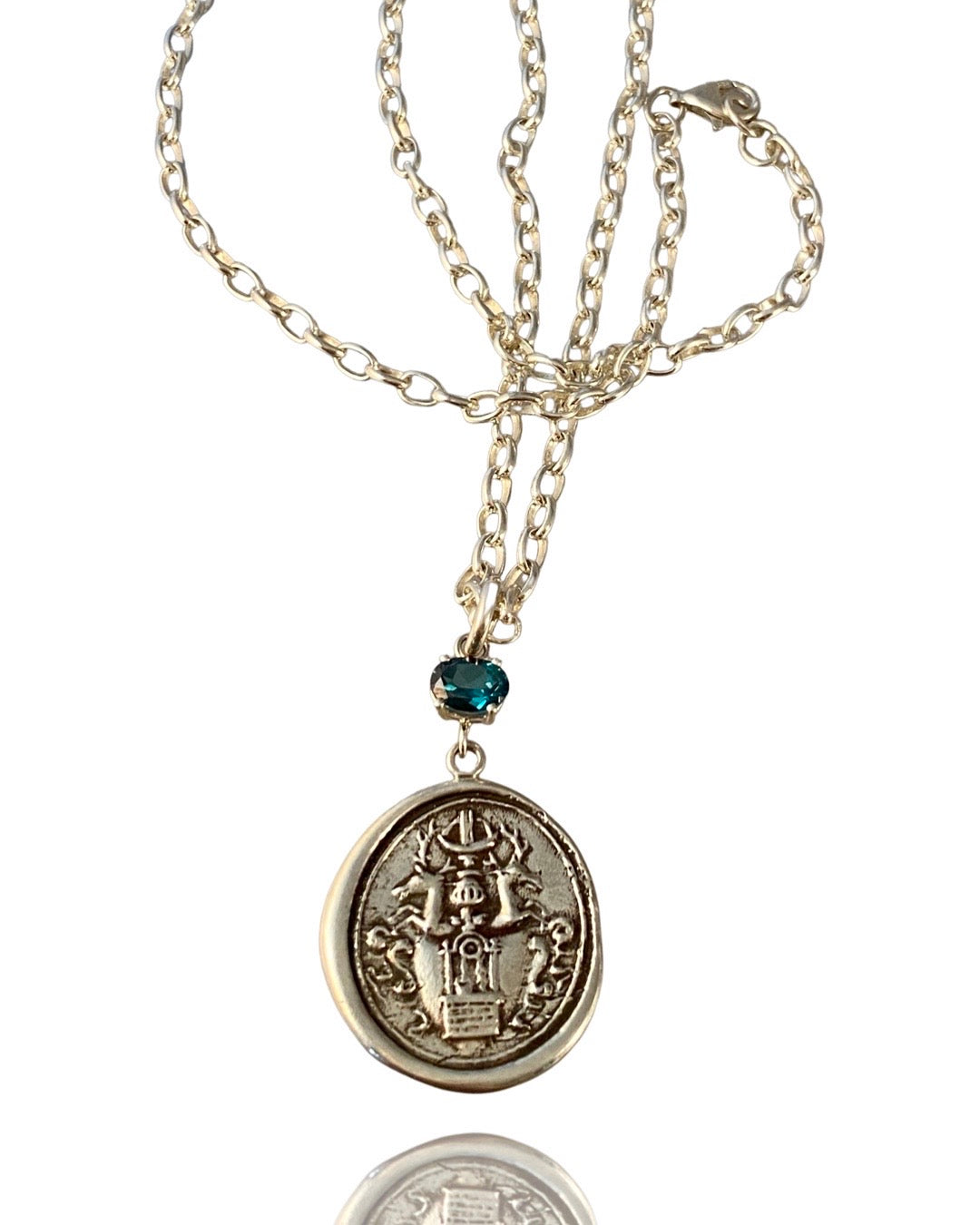 Tree of Life Green Topaz Sterling Necklace