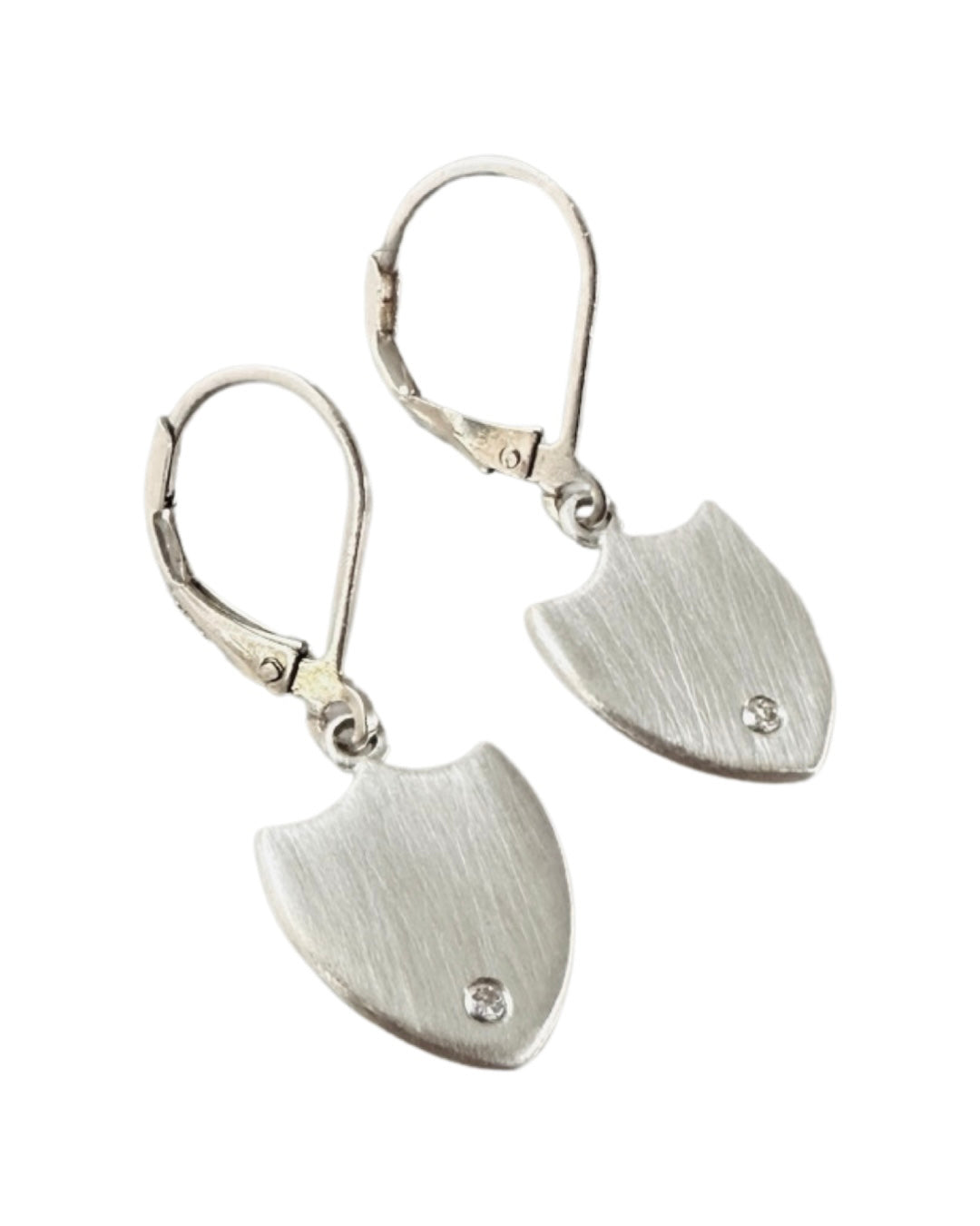 Sterling & Diamond Shield Earring 3