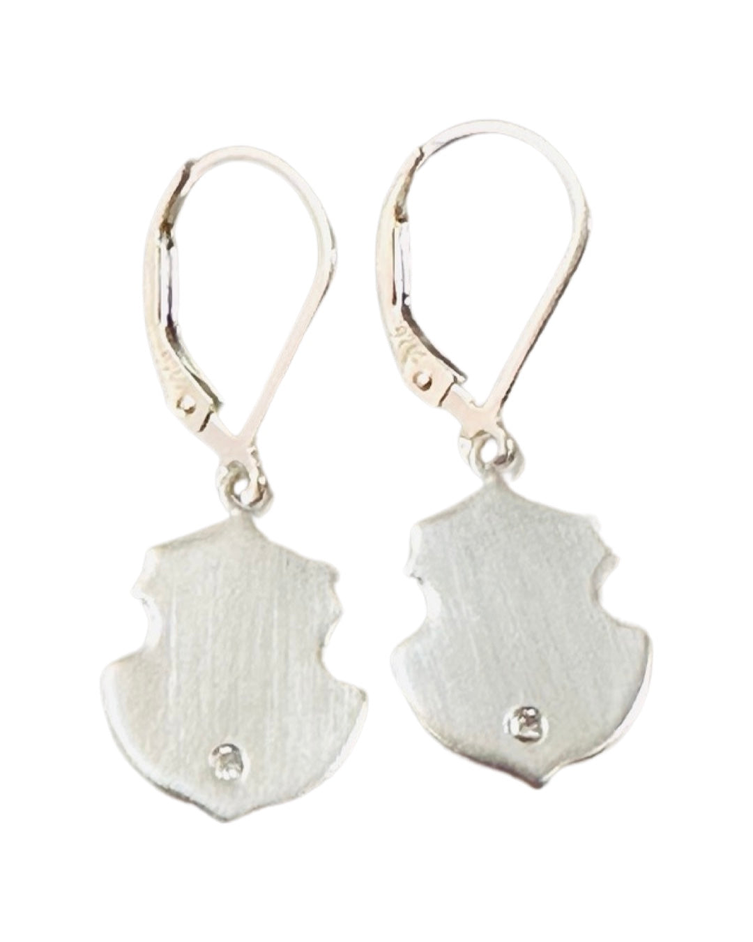 Sterling & Diamond Shield Earring