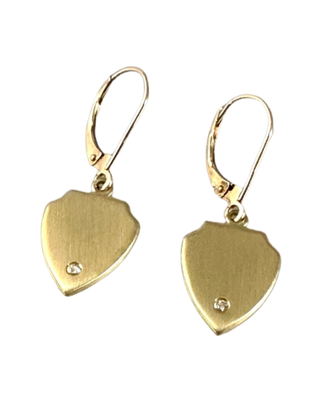 18k Gold & Diamond Shield Earring 2