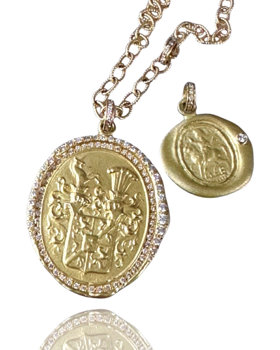 Saint George Diamond 18k Gold Pendant