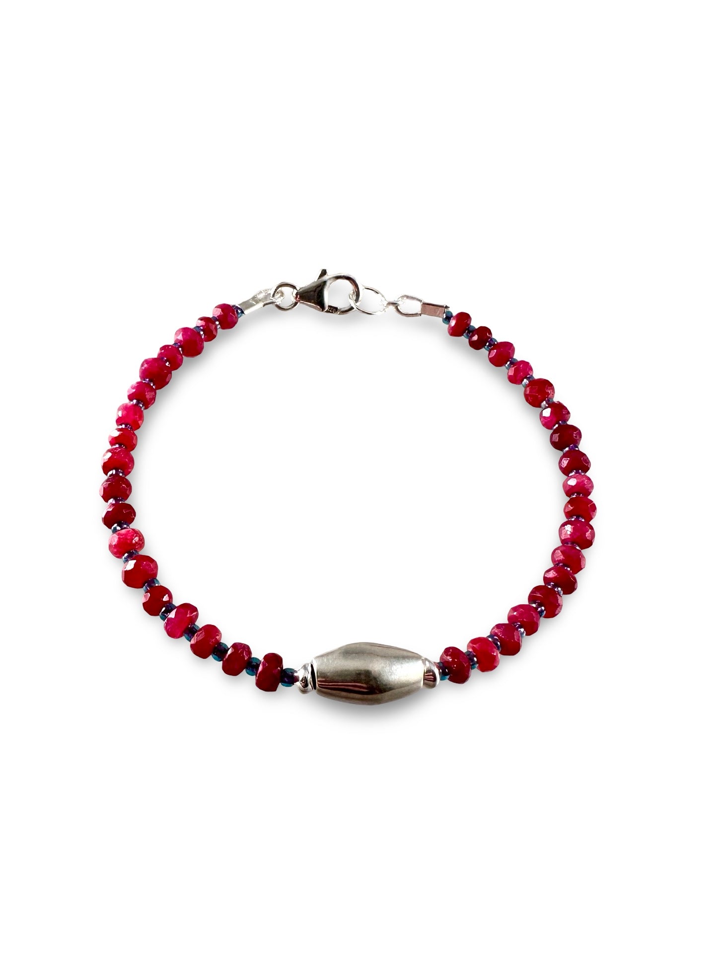 Gemstone Sterling Bead Bracelet