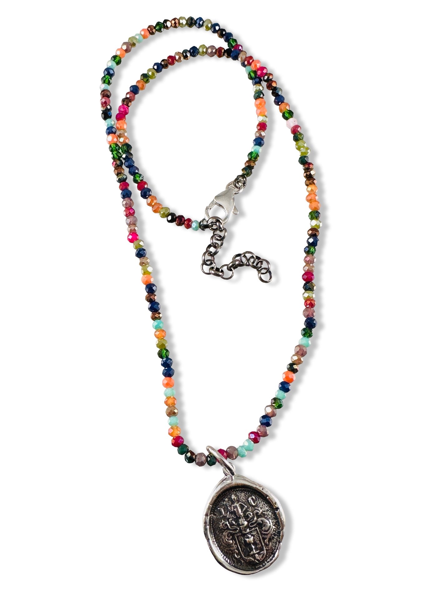 18” Crest Faceted Colorful Quartz Necklace