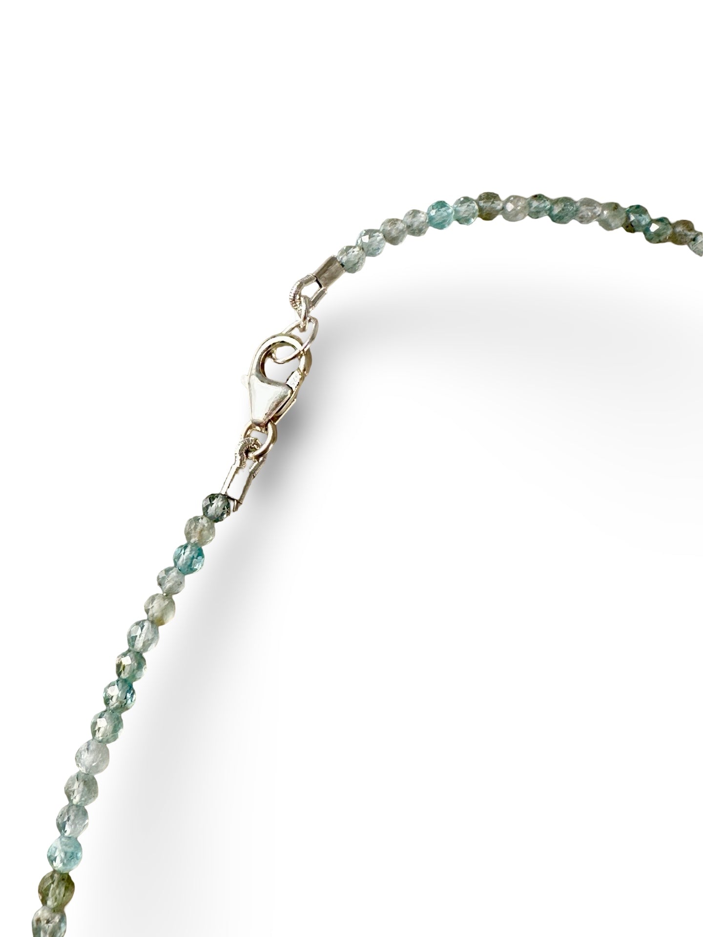 Checkered Shield Blue Zircon Necklace