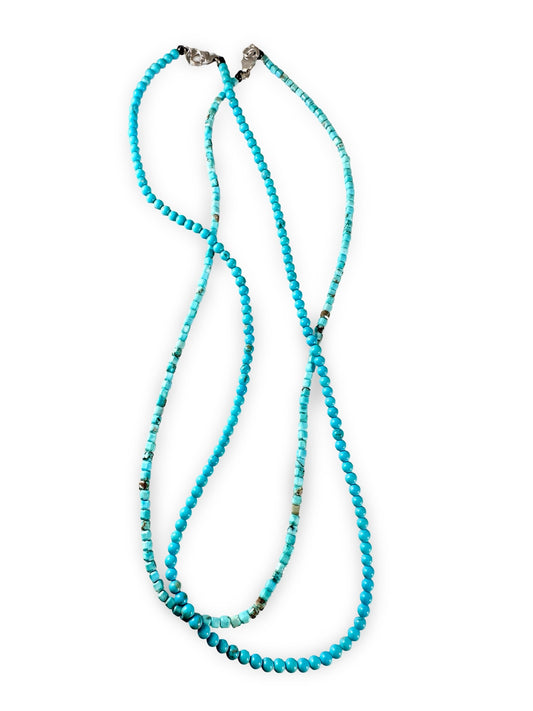 Turquoise Beaded Necklaces Round and Square Beads