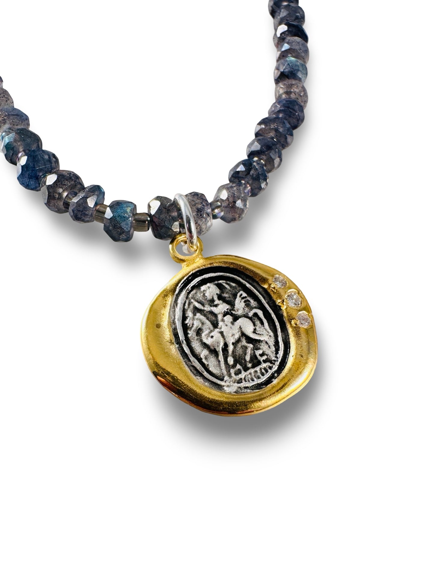 Saint George Sterling Gold Mix Diamond Necklace