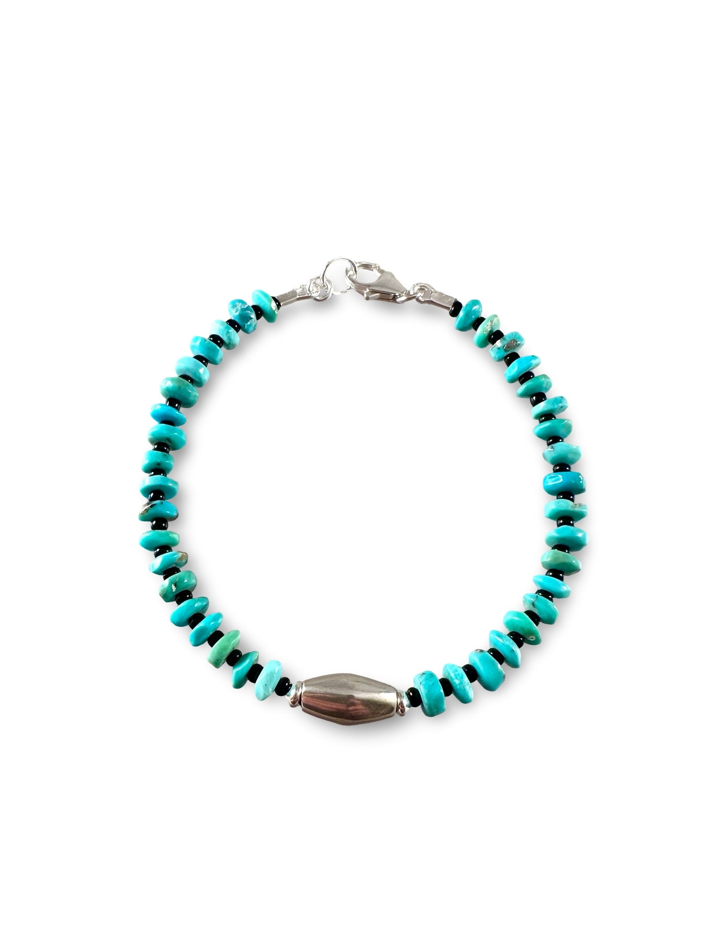 Gemstone Sterling Bead Bracelet