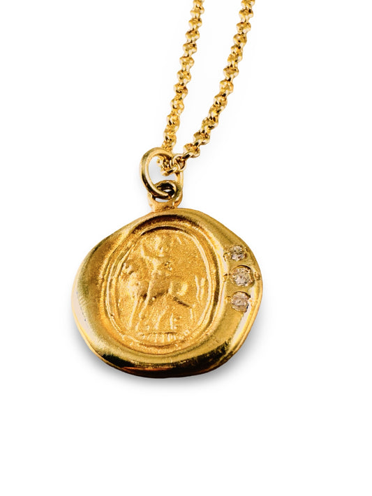 Saint George & Diamond Necklace