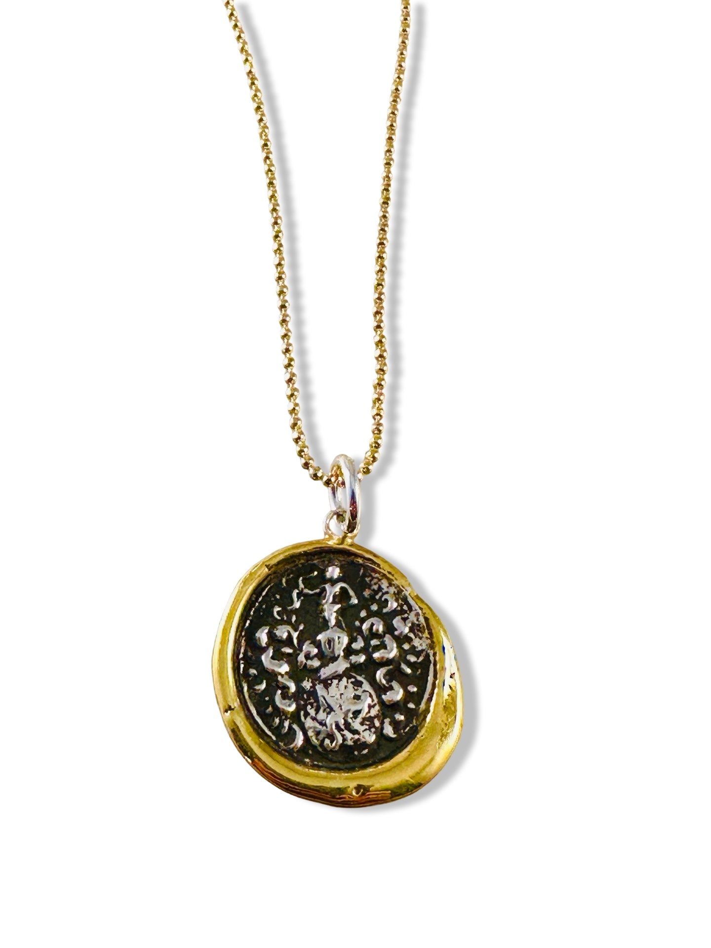 Sterling and Gold Bead Chain Necklace
