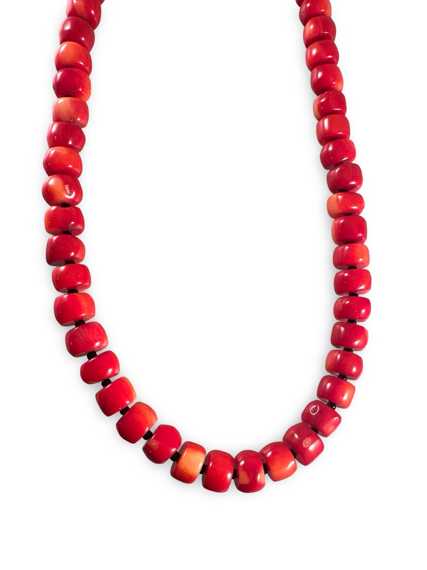18" Apple Coral Bead Necklace