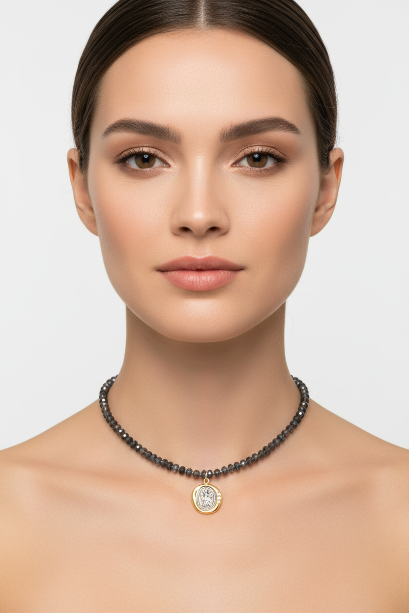 Saint George Sterling Gold Mix Diamond Necklace