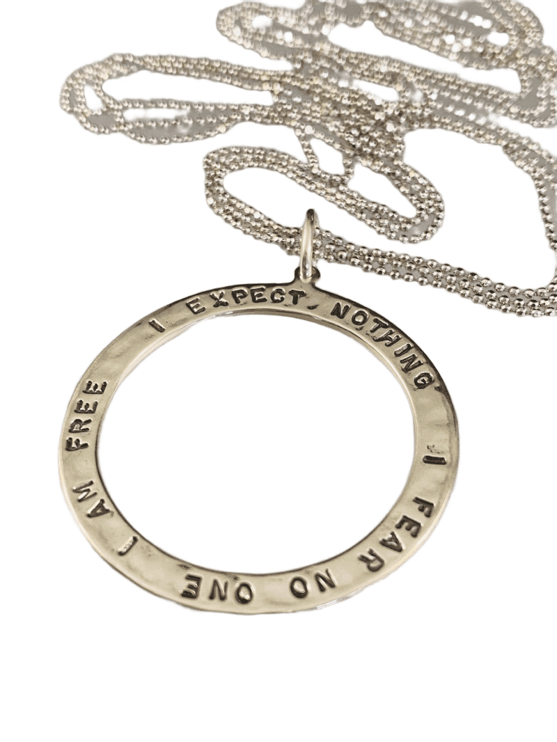 ‘I Am Free’ Large Open Circle Necklace