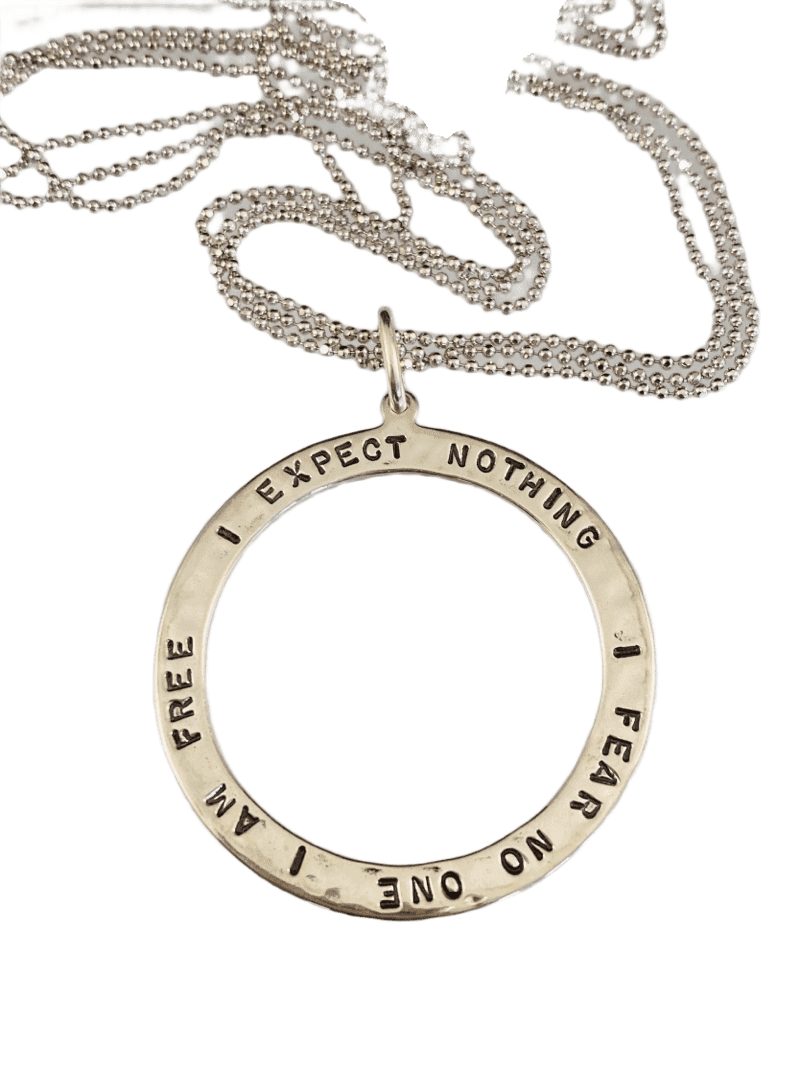 ‘I Am Free’ Large Open Circle Necklace