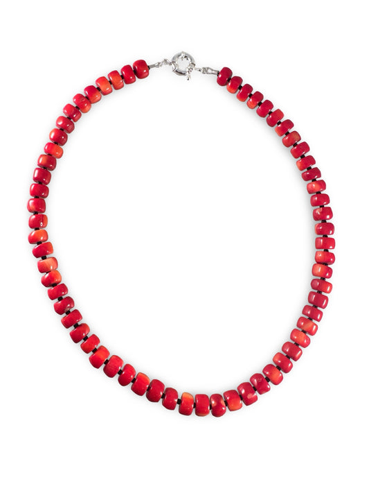 18" Apple Coral Bead Necklace