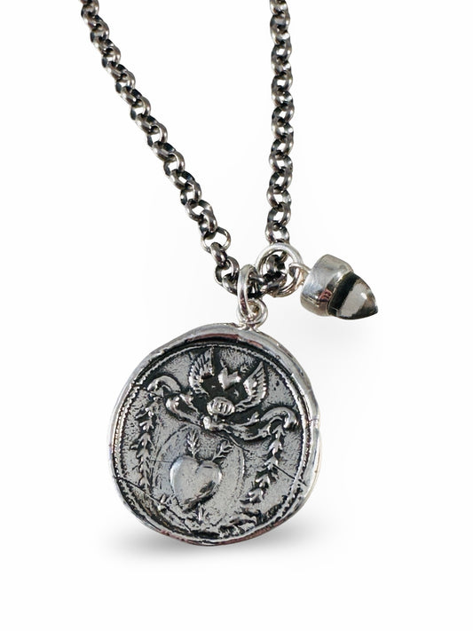 Angel Heart Quartz Gem Sterling Necklace
