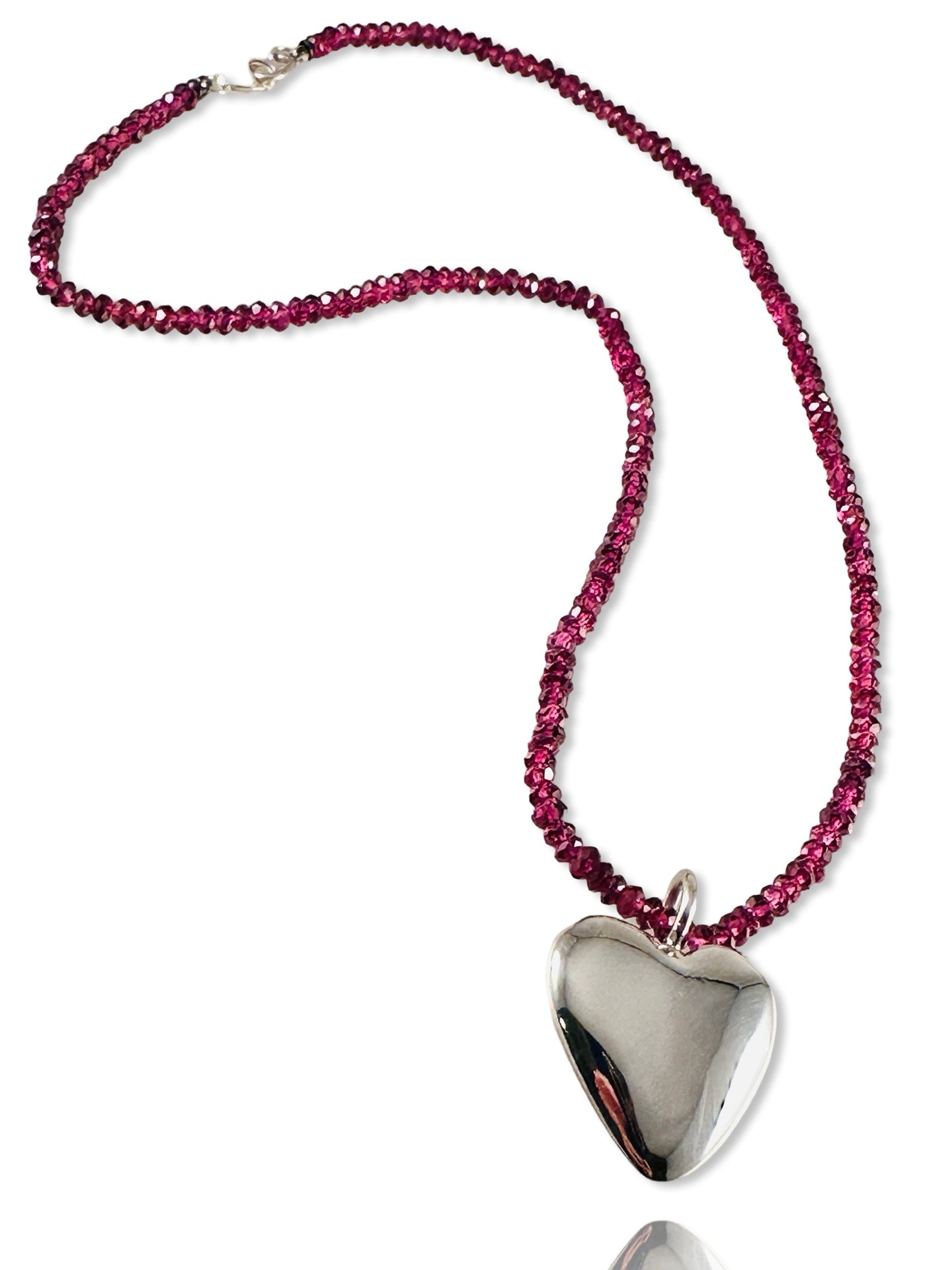 Chunky Large Sterling Heart Necklace