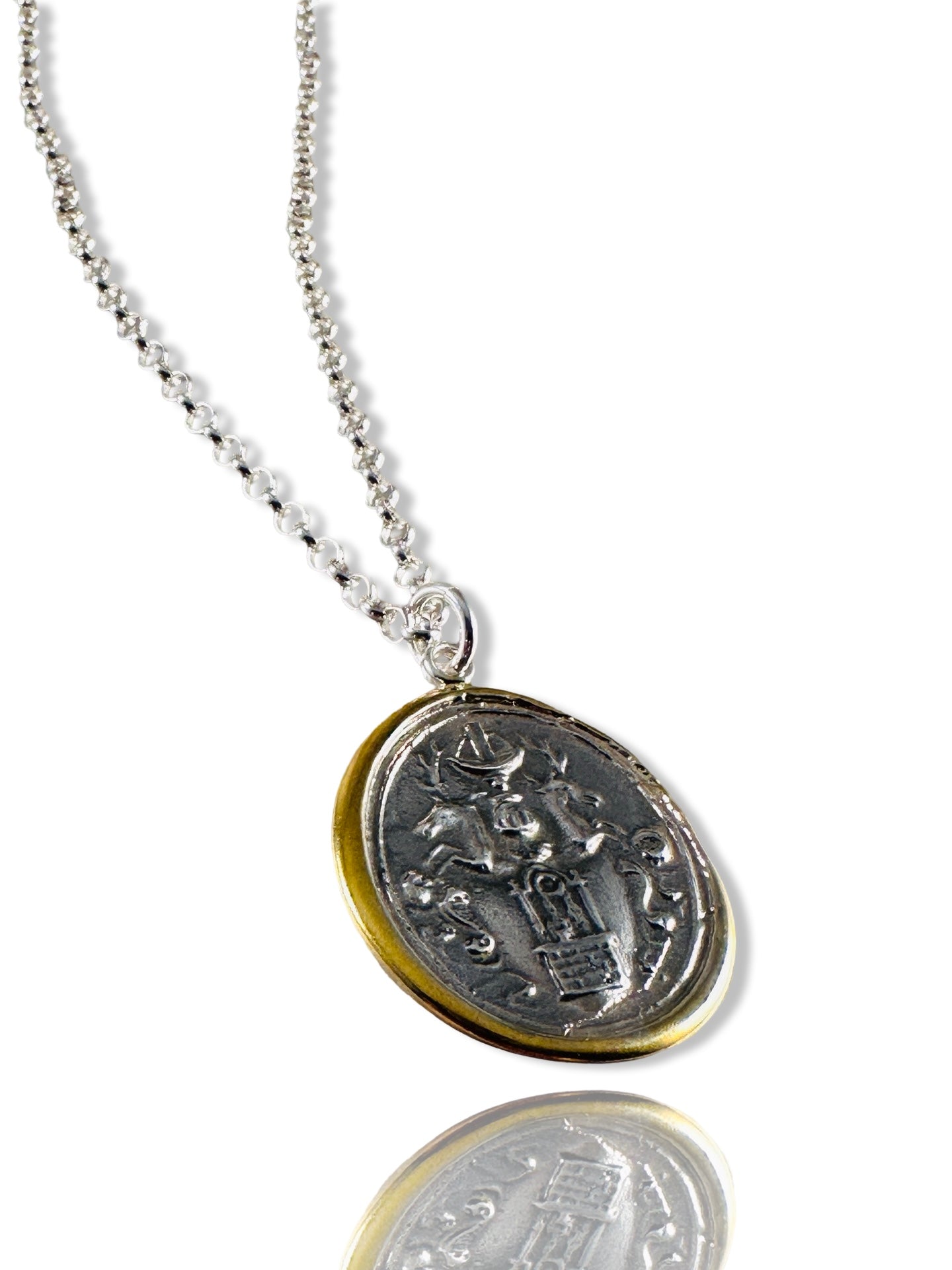 Tree of Life Sterling Gold Edge Necklace