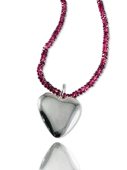 Chunky Large Sterling Heart Necklace