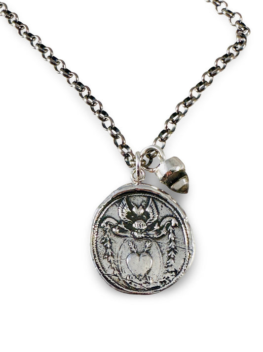 Angel Heart Quartz Gem Sterling Necklace