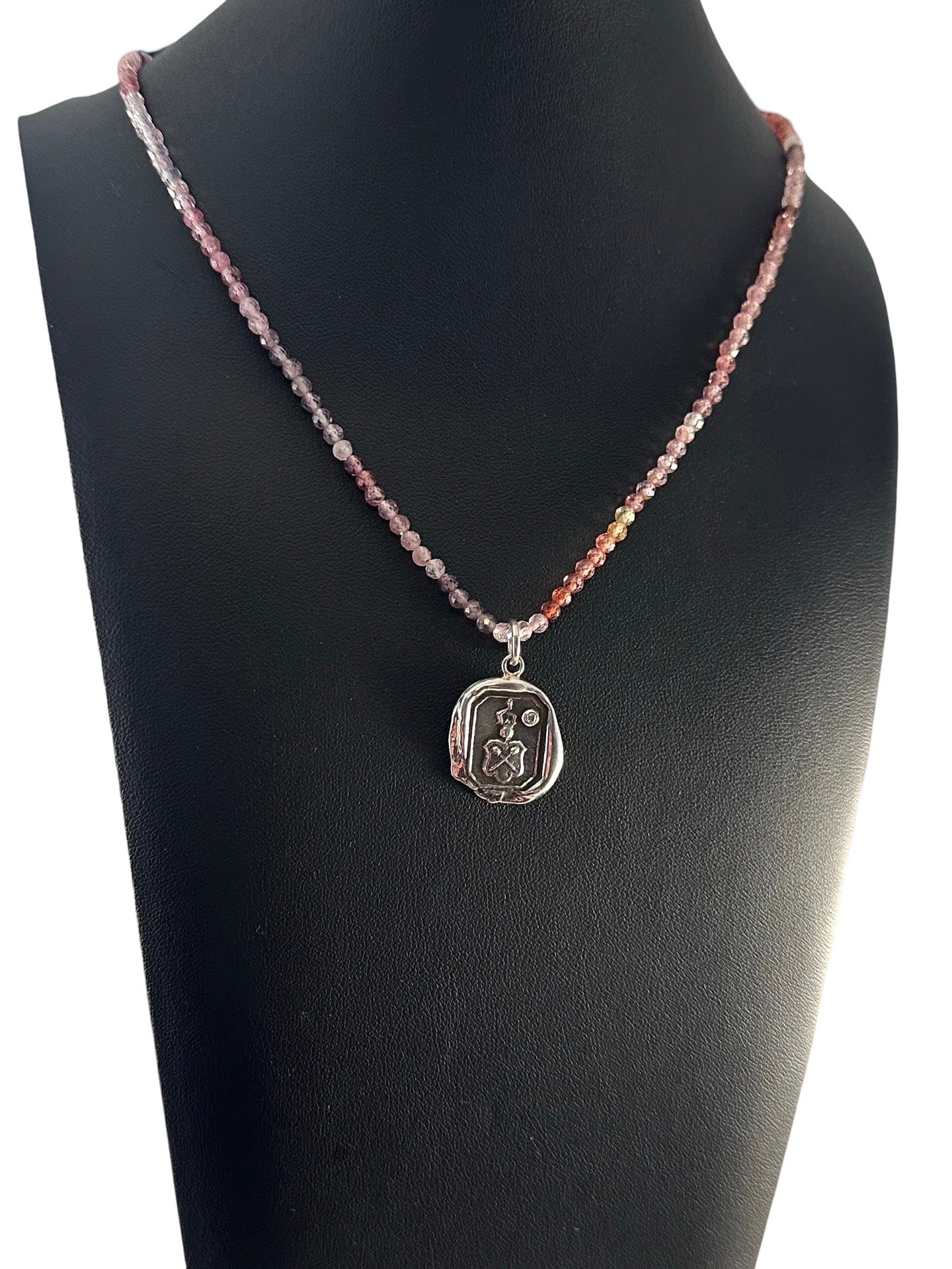Small Baton Diamond Shield Necklace