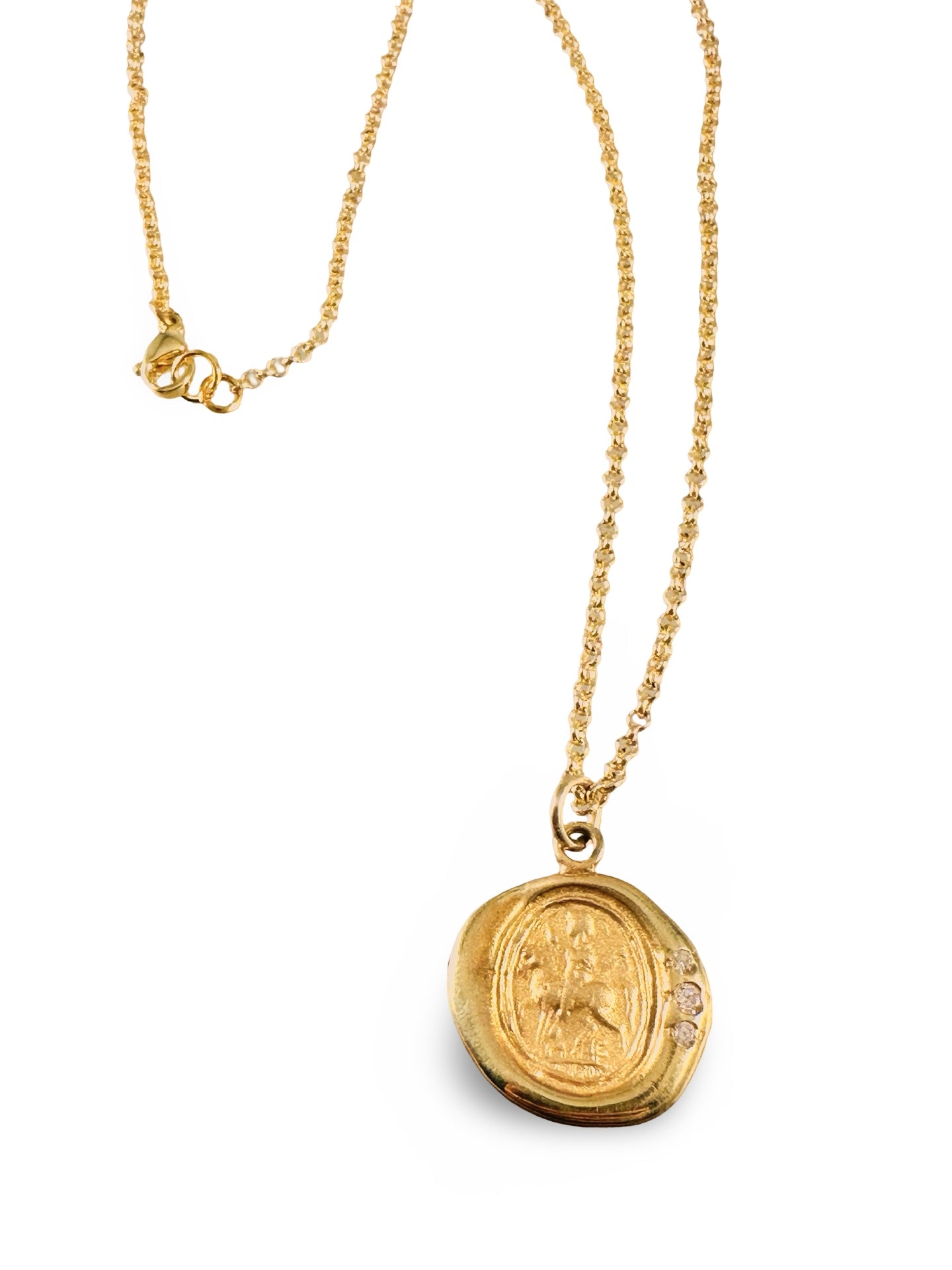 Saint George & Diamond Necklace