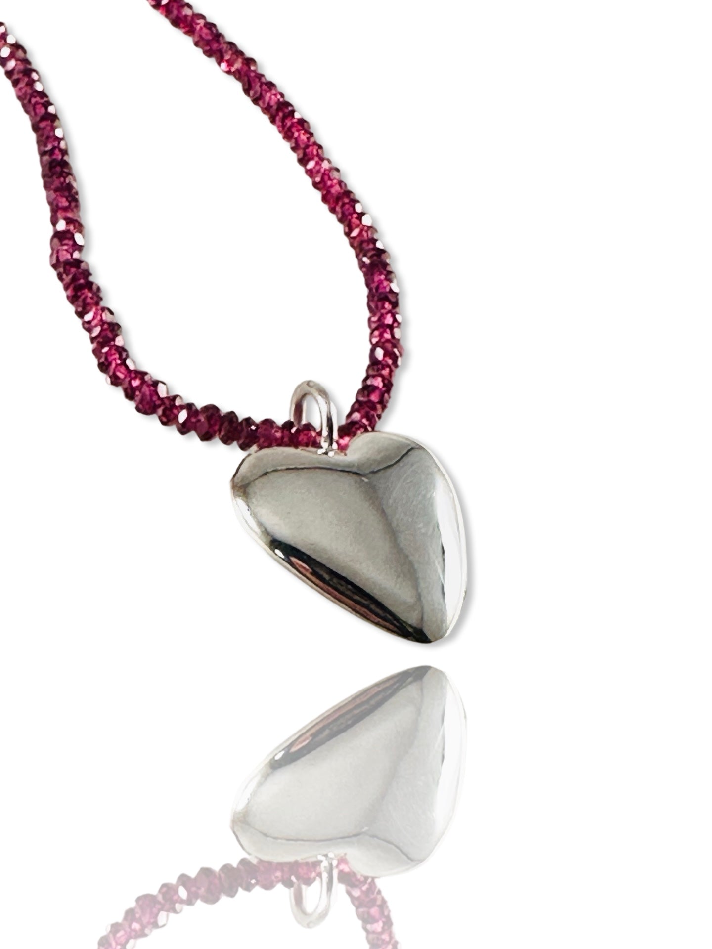 Chunky Large Sterling Heart Necklace