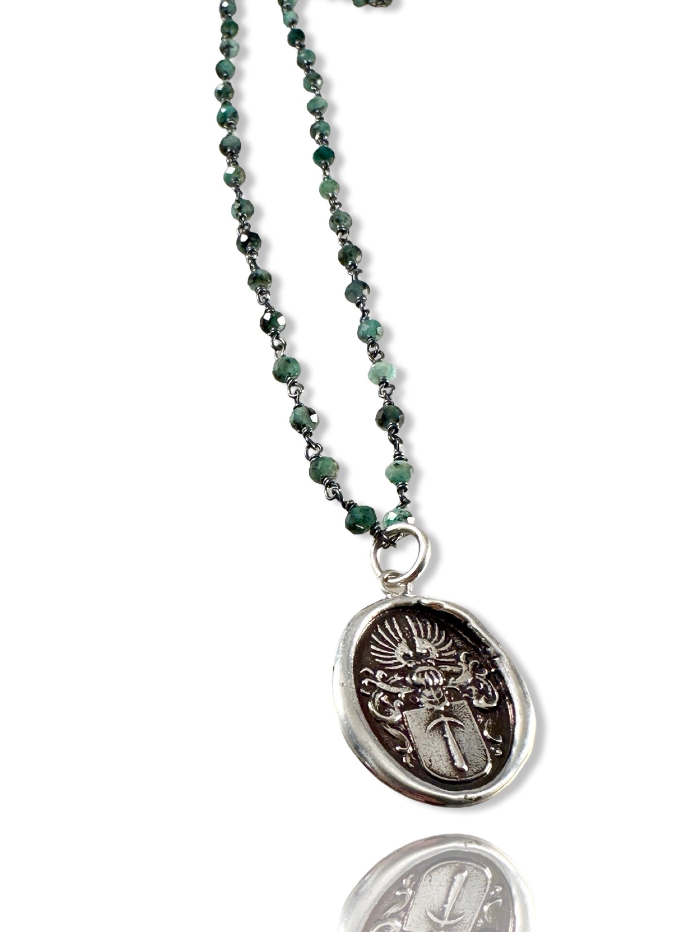 Hammer Sterling Gemstone Wrap Necklace