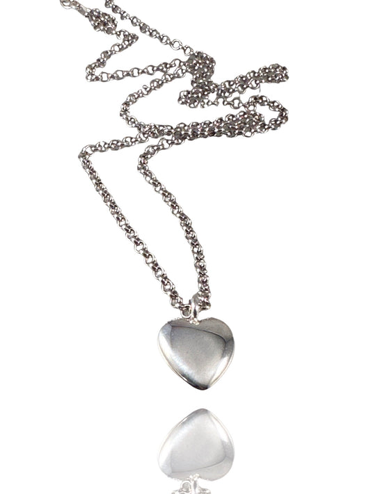 Chunky Medium Sterling Heart Necklace