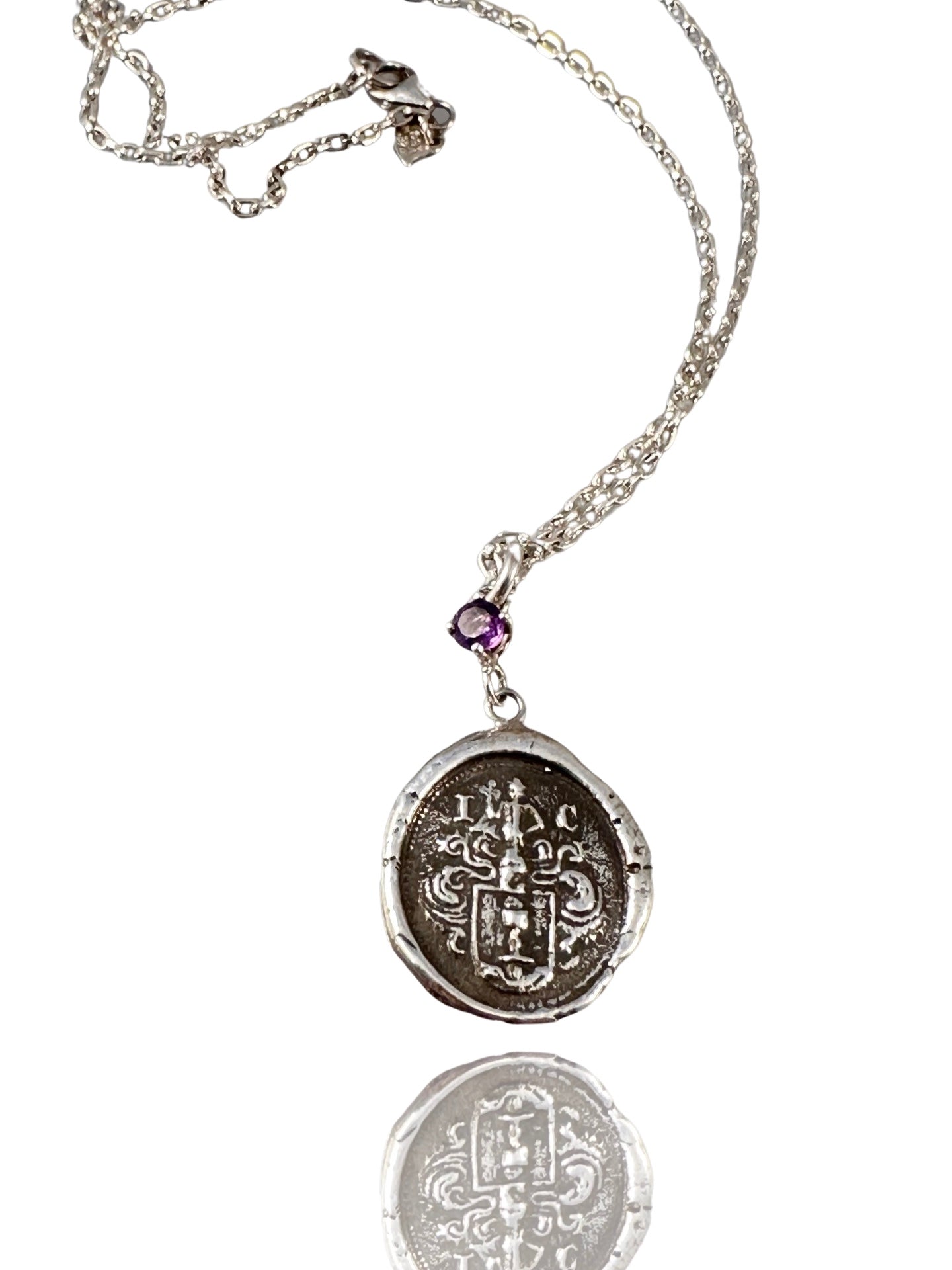 18” Chalice Crest with Amethyst Sterling Necklace
