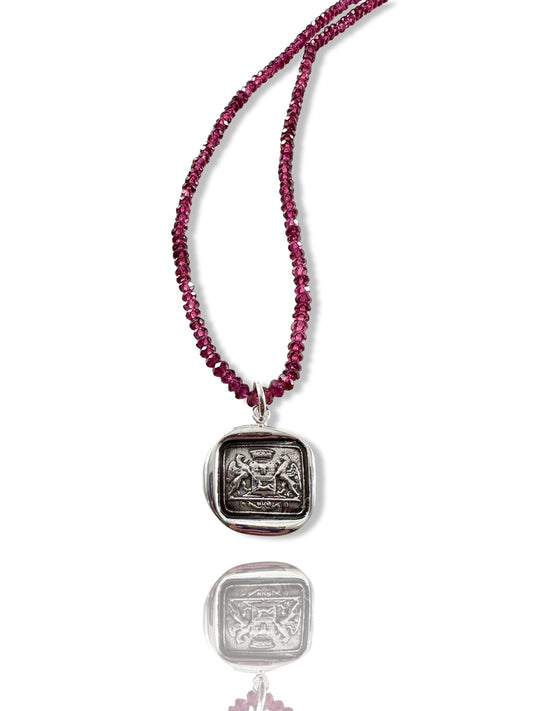 18" Double Gryphon Rhodolite Garnet Necklace