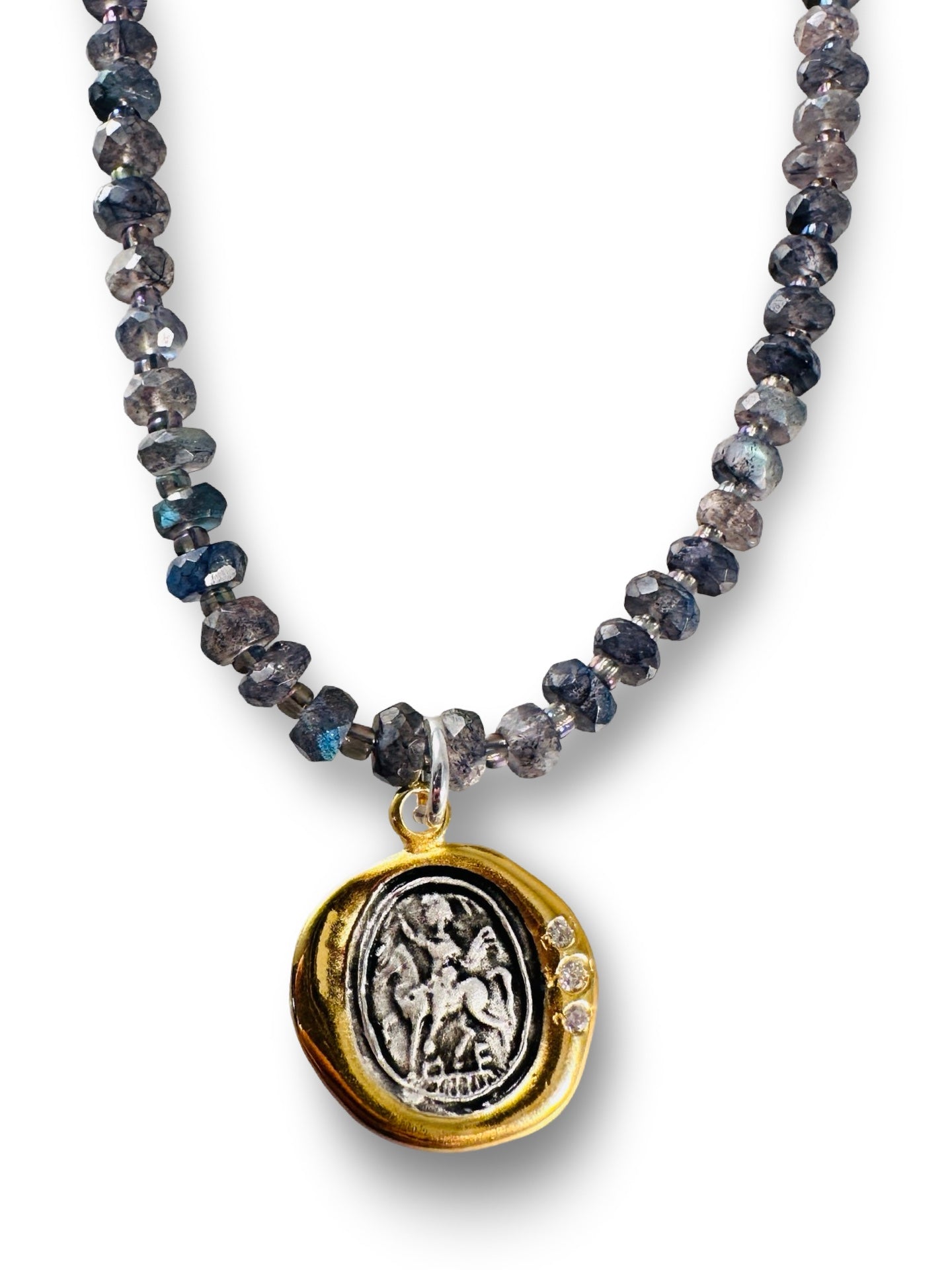 Saint George Sterling Gold Mix Diamond Necklace