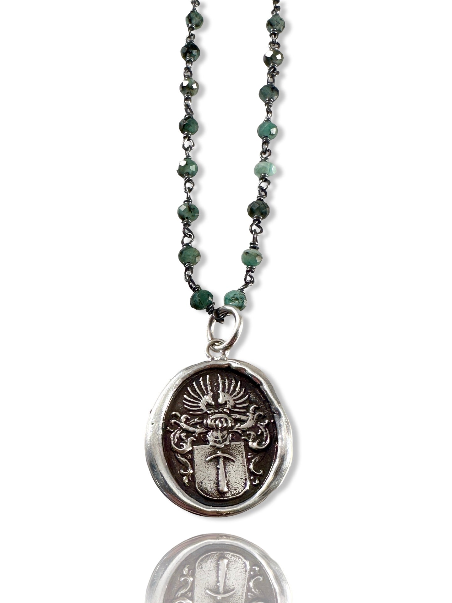 Hammer Sterling Gemstone Wrap Necklace