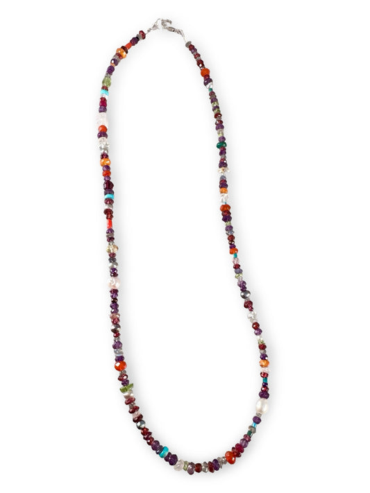 Classic Multi Gemstone Bead Necklace