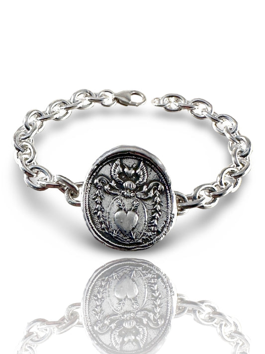 Sterling Silver Angel Heart Bracelet