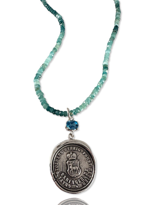 Stag / Deer with Blue Topaz