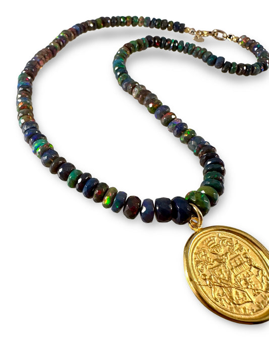 16.5” Black Opal Royalty Necklace