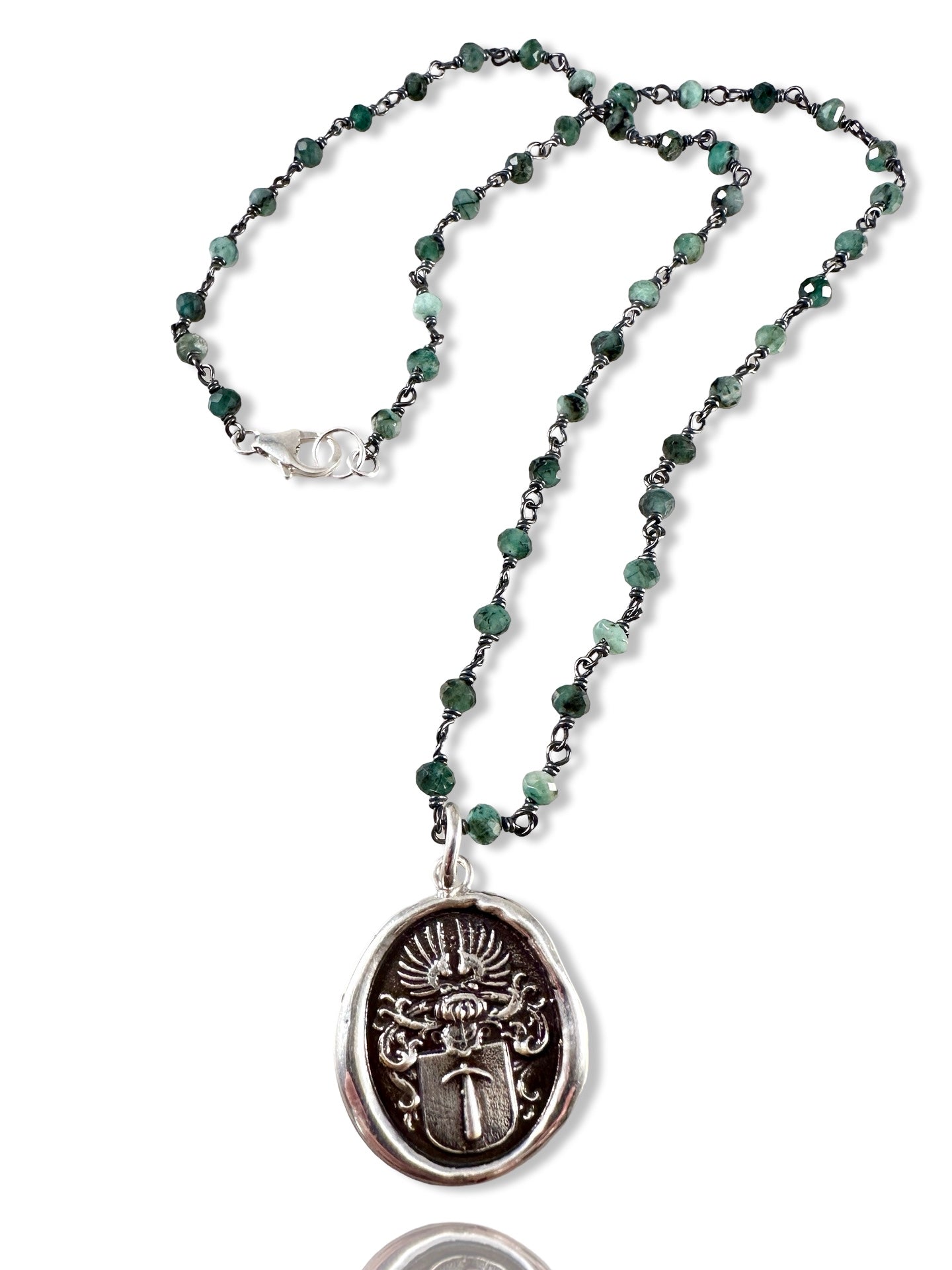 Hammer Sterling Gemstone Wrap Necklace