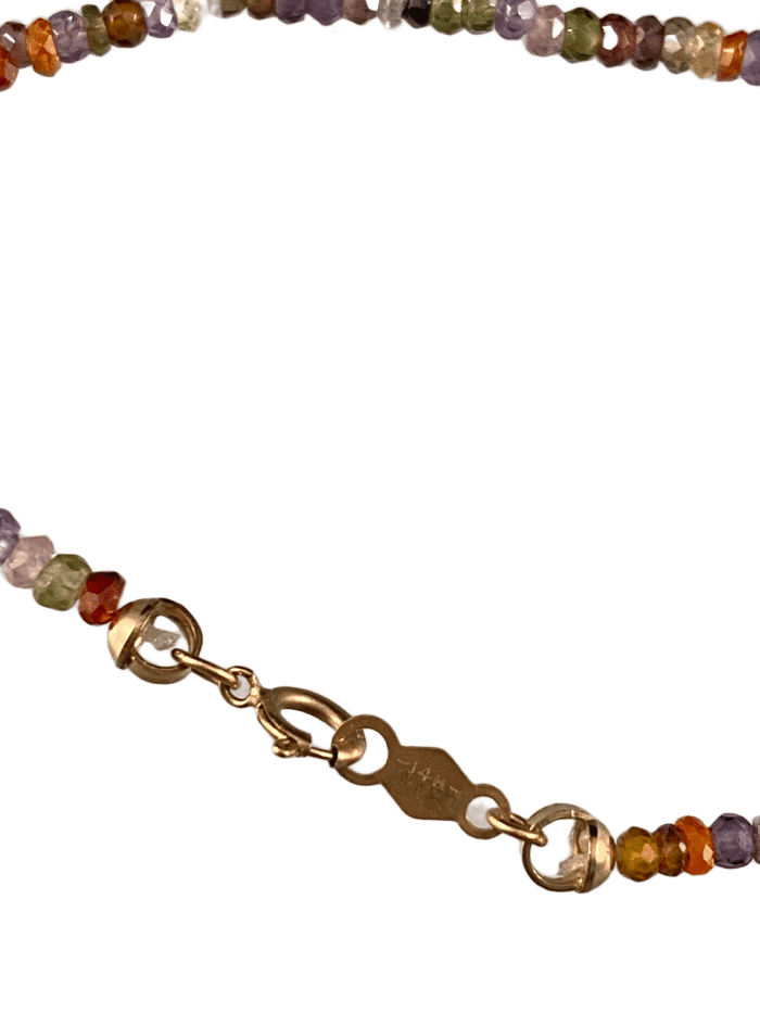 14k Tiny Charm Gemstone Beaded Bracelets