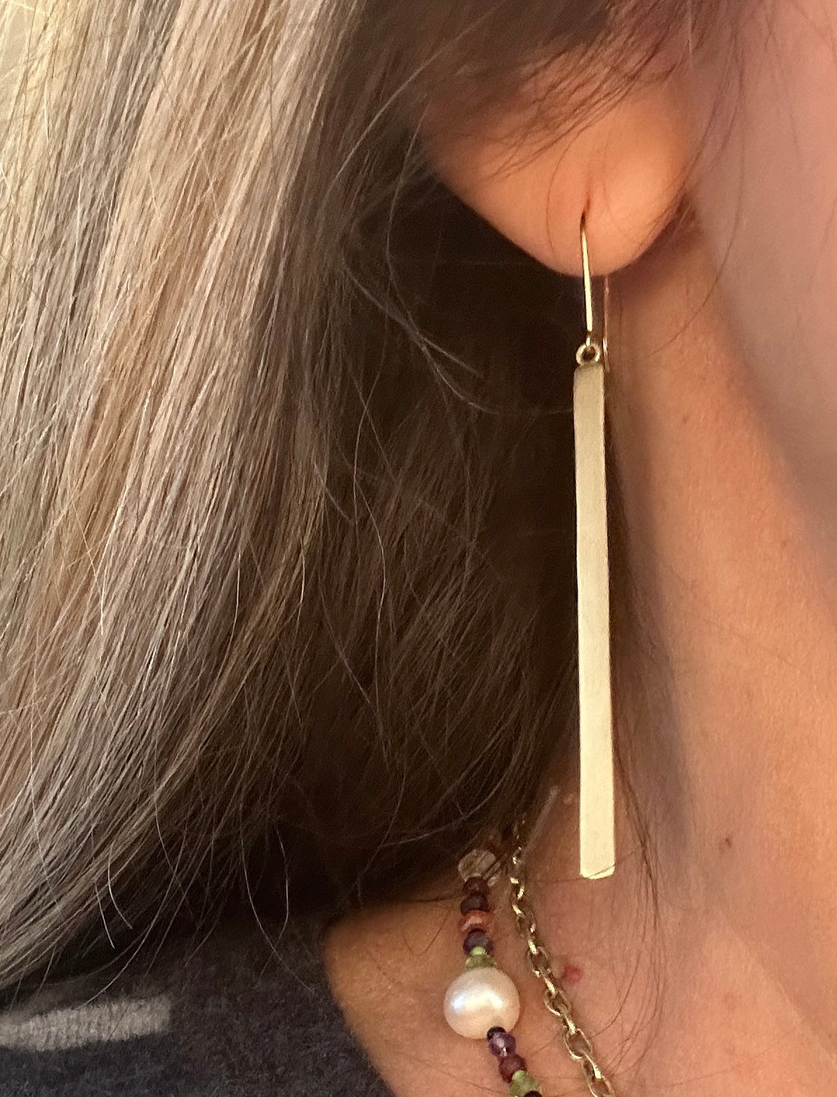 Matchstick 14k Gold Earring