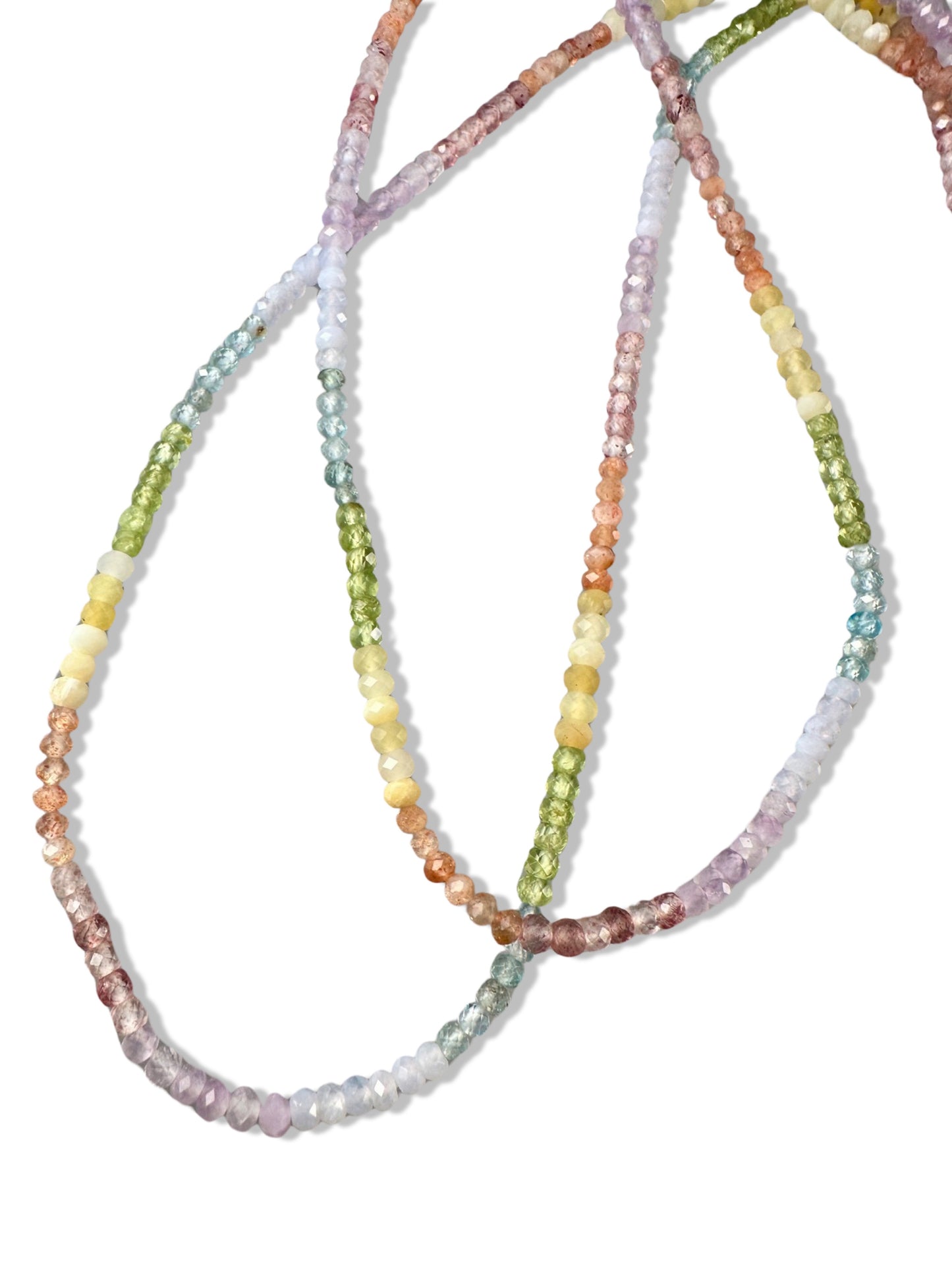 16" Faceted Gemstone Chakra Necklace