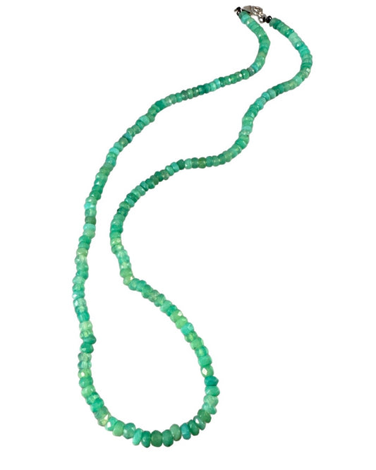 18" Faceted Chrysoprase Necklace