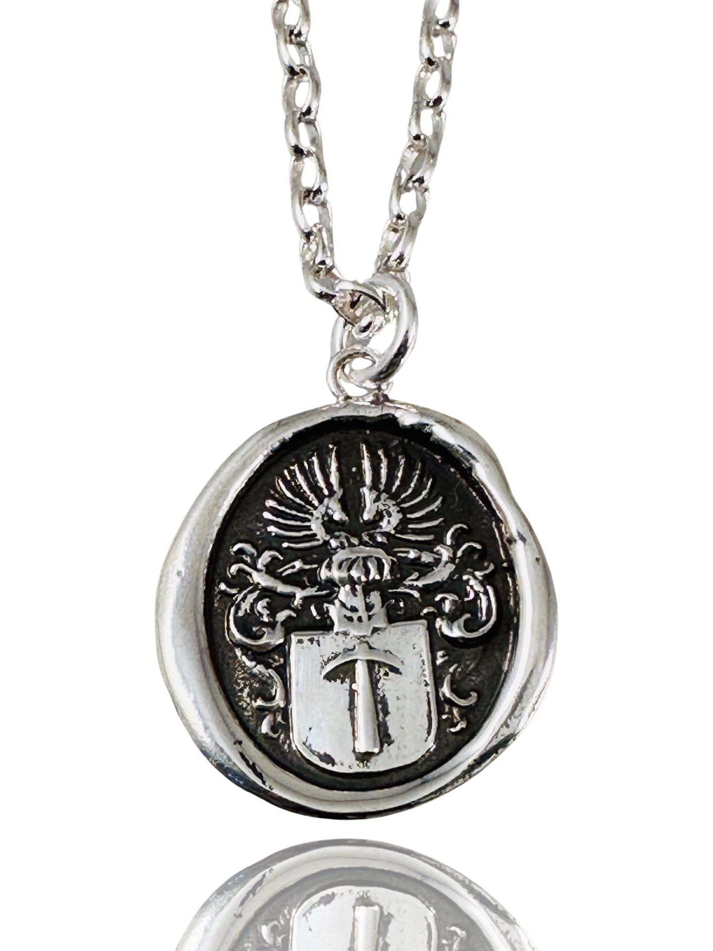 18" Crest on Chain , Saint George , Double Gryphon, Hammer