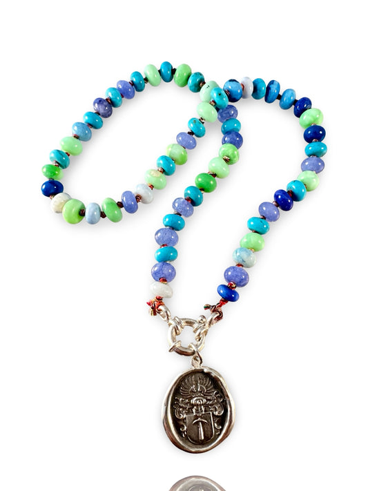 Peruvian Opal Necklace with Pendant